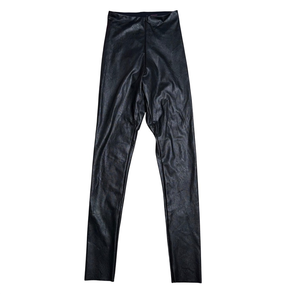 Commando Faux Leather Leggings Women Small Black Excellent High Waist Slimming